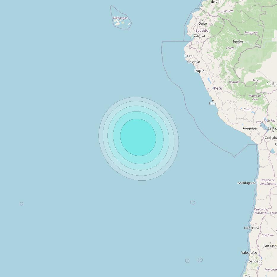 Inmarsat-4F3 at 98° W downlink L-band S116 User Spot beam coverage map