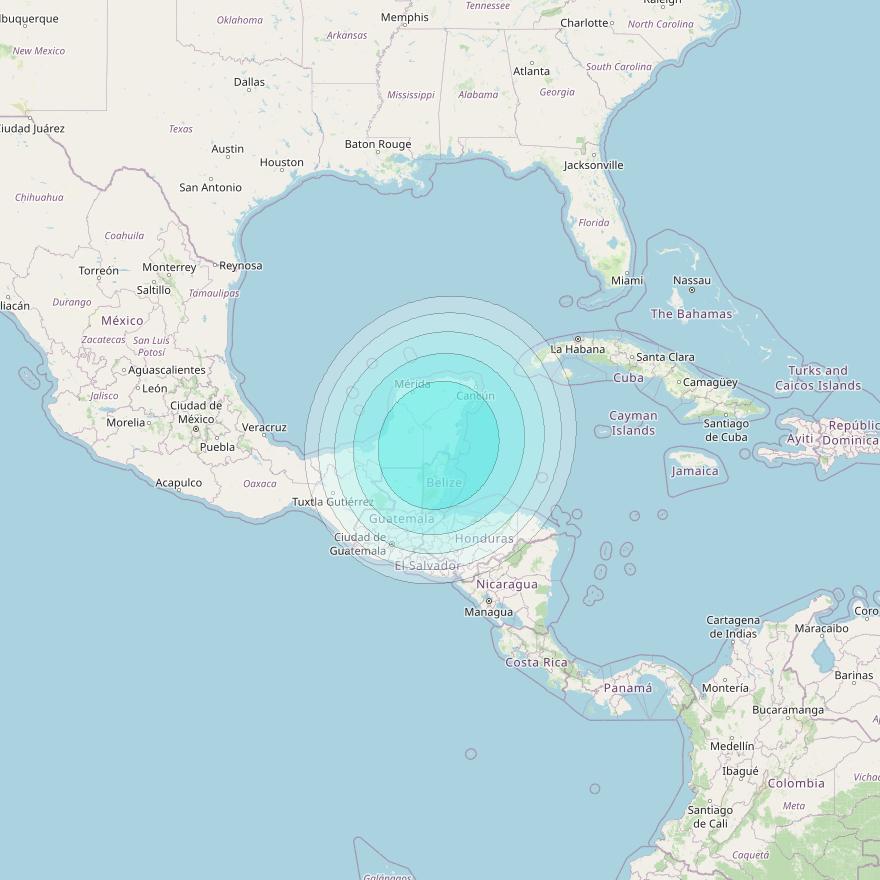 Inmarsat-4F3 at 98° W downlink L-band S121 User Spot beam coverage map