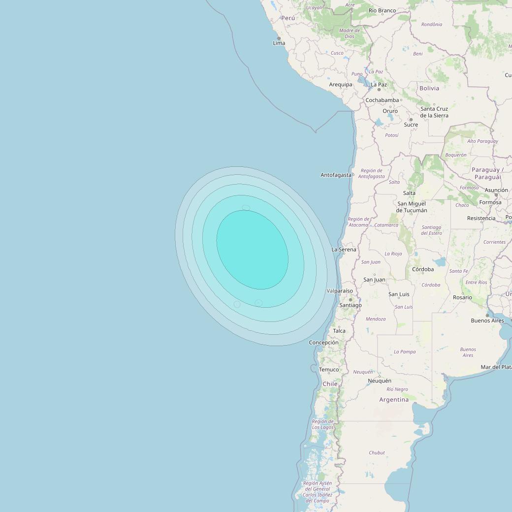 Inmarsat-4F3 at 98° W downlink L-band S128 User Spot beam coverage map