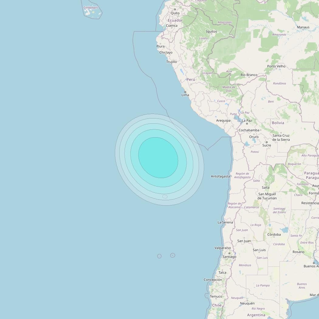 Inmarsat-4F3 at 98° W downlink L-band S129 User Spot beam coverage map