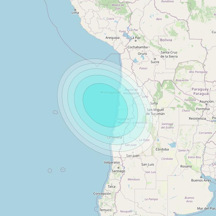 Inmarsat-4F3 at 98° W downlink L-band S143 User Spot beam coverage map