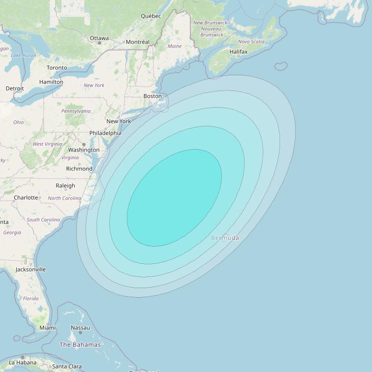 Inmarsat-4F3 at 98° W downlink L-band S151 User Spot beam coverage map