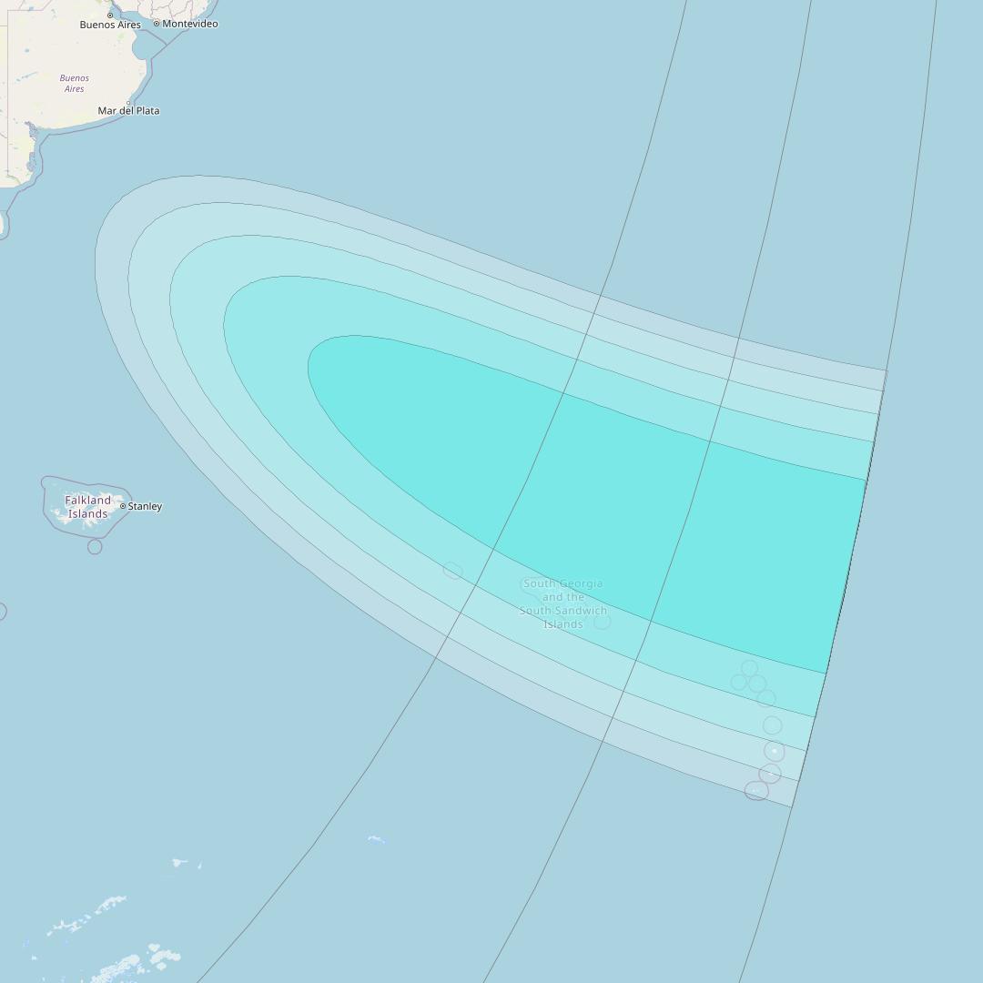 Inmarsat-4F3 at 98° W downlink L-band S154 User Spot beam coverage map