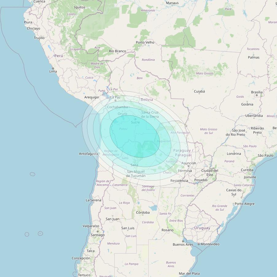 Inmarsat-4F3 at 98° W downlink L-band S157 User Spot beam coverage map