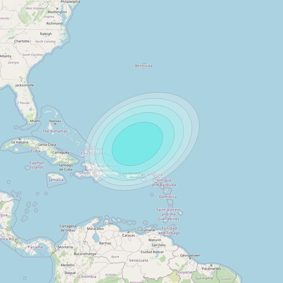 Inmarsat-4F3 at 98° W downlink L-band S163 User Spot beam coverage map