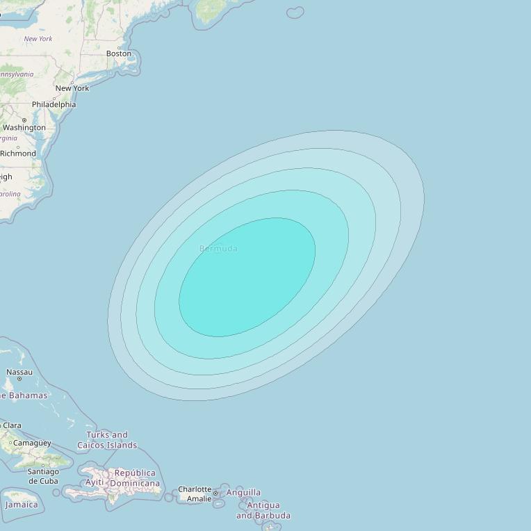 Inmarsat-4F3 at 98° W downlink L-band S164 User Spot beam coverage map