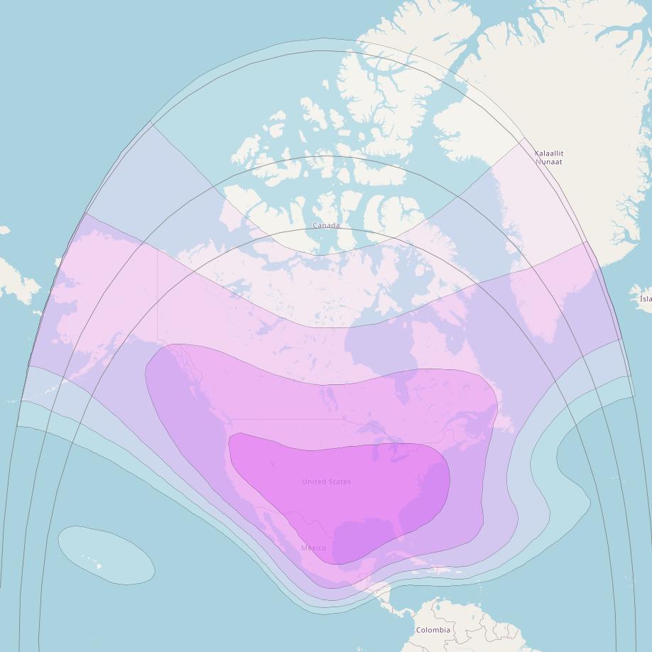 Galaxy 16 at 99° W downlink C-band North America Beam coverage map