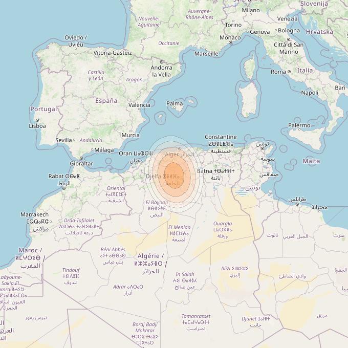 Eutelsat KA-SAT 9A at 9° E downlink Ka-band Spot 03 (GW8) beam coverage map