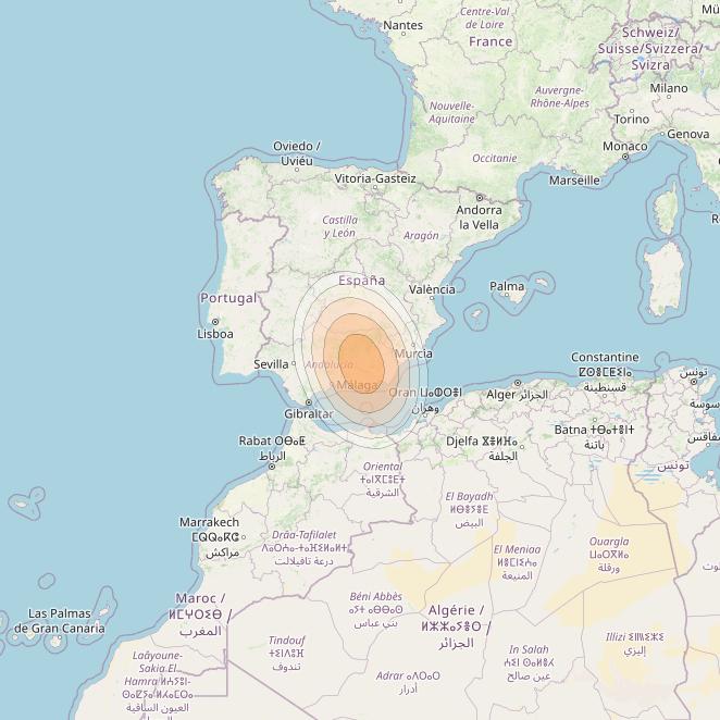 Eutelsat KA-SAT 9A at 9° E downlink Ka-band Spot 04 (GW4) beam coverage map