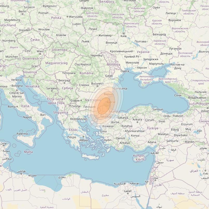 Eutelsat KA-SAT 9A at 9° E downlink Ka-band Spot 49 (GW4) beam coverage map