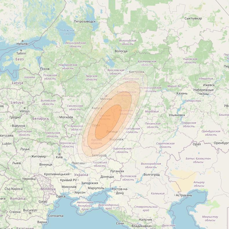 Eutelsat KA-SAT 9A at 9° E downlink Ka-band Spot 74 (GW8) beam coverage map