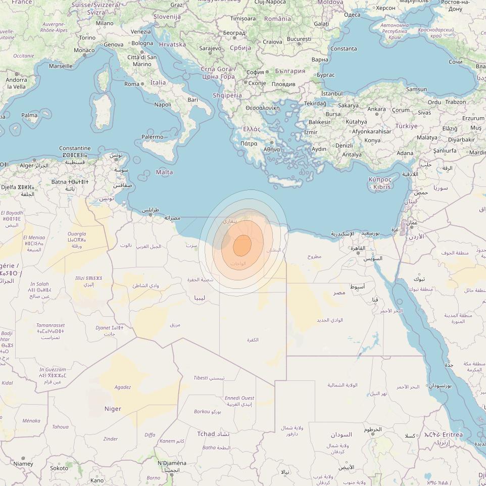 Eutelsat KA-SAT 9A at 9° E downlink Ka-band Spot 80 (GW3) beam coverage map