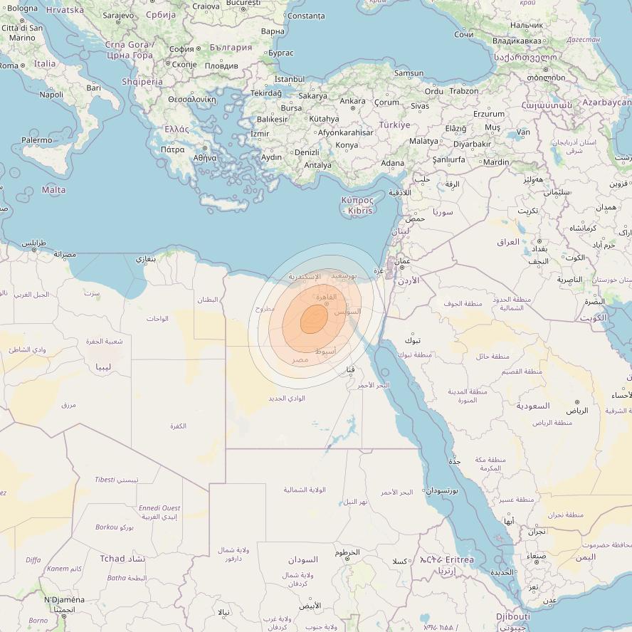 Eutelsat KA-SAT 9A at 9° E downlink Ka-band Spot 81 (GW3) beam coverage map