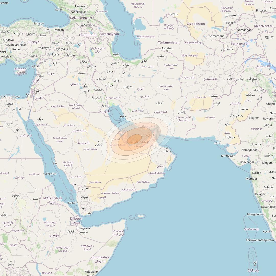 Eutelsat KA-SAT 9A at 9° E downlink Ka-band Spot 82 (GW4) beam coverage map